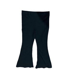 Aerie XL Black Ribbed Knit Flared Pants With Elastic Waistband